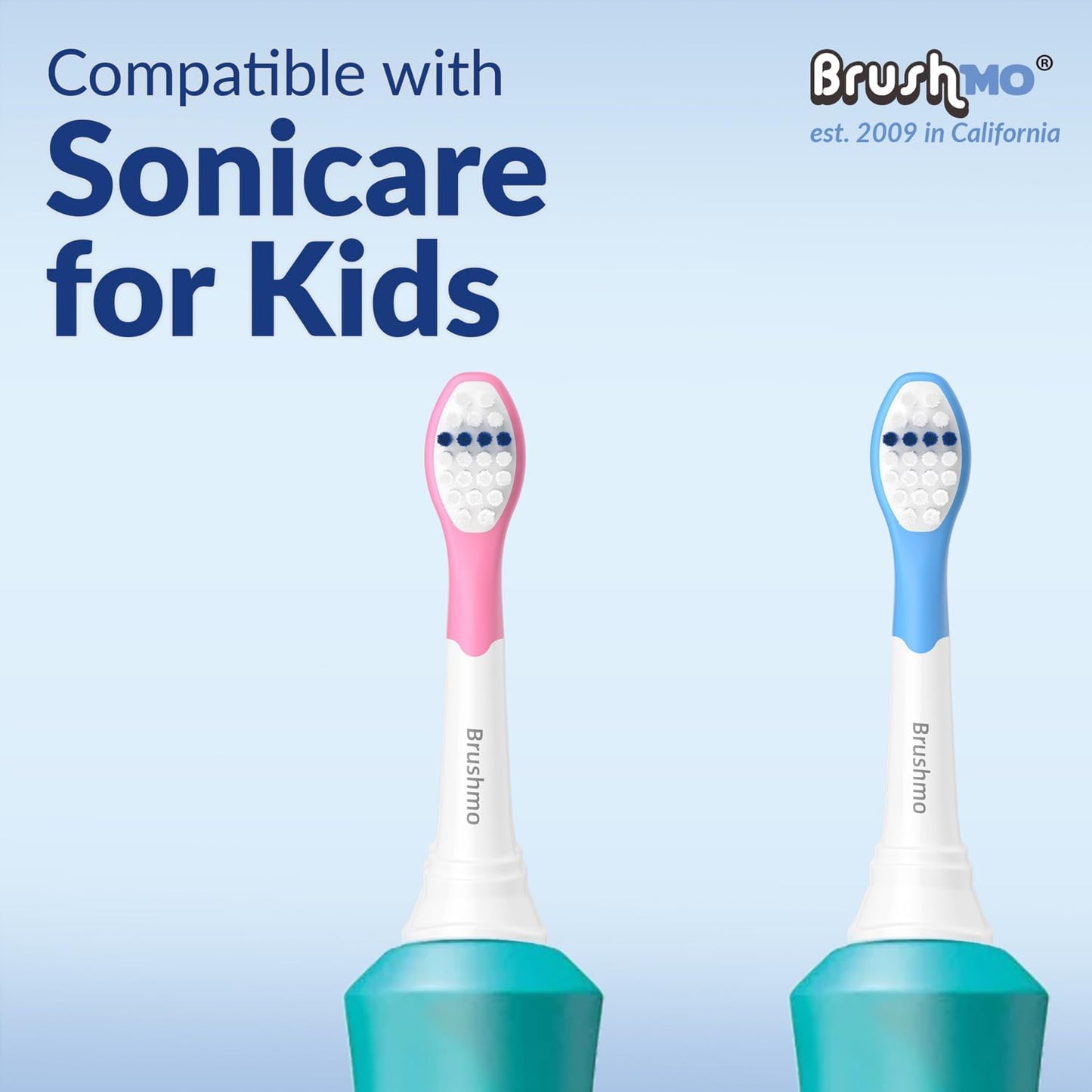 Kids Replacement Toothbrush Heads - Ultra-Soft Dupont Bristles | Compatible with Philips Sonicare HX6032 & HX6042, 8-Pack, Multi-Color