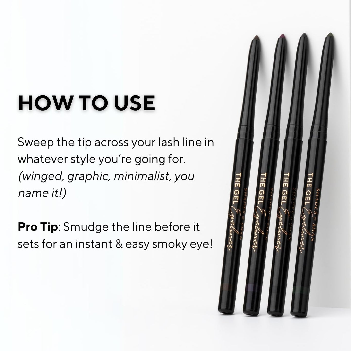 Shades By Shan The Gel Eyeliner, Long-Lasting Smudge-Proof Formula, Vegan, Black Tea