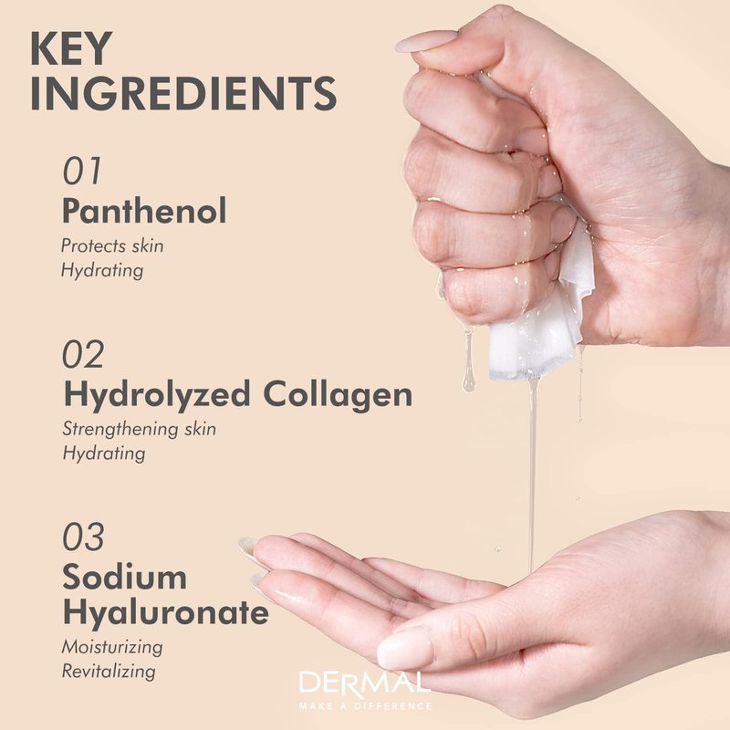 Korean Collagen Face Mask - Hydrating & Soothing Sheet Mask Set | 32 Combo Pack, Hypoallergenic Care for All Skin Types