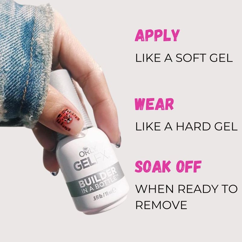 Orly Builder In A Bottle Soak-Off Sculpting Gel For Quick Nail Extension, Repair And Strengthening | Long-Lasting Builder Gel With Brush-On Application | Salon-Quality Nails At Home (18ml)