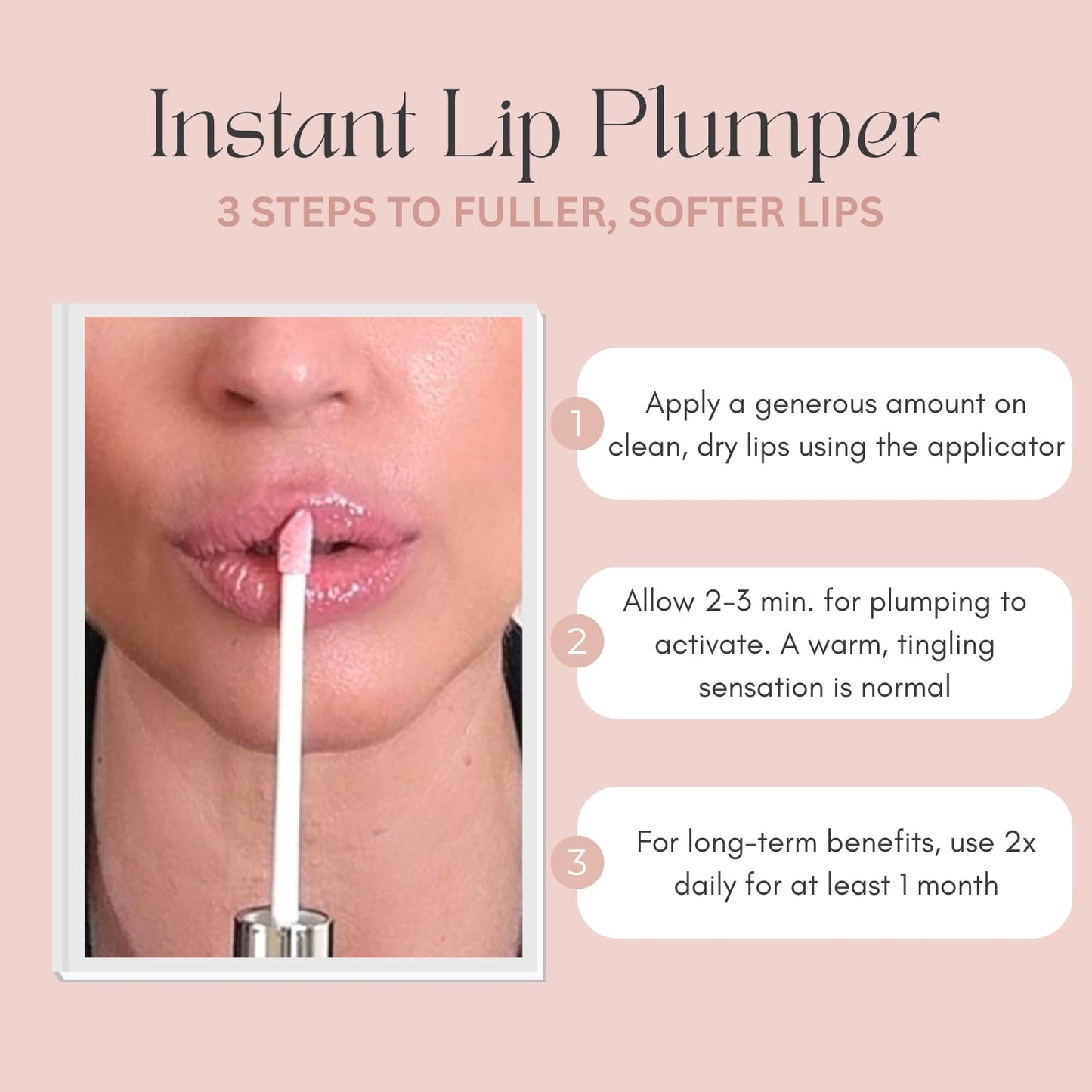 BEAUTICAL Instant Lip Plumper, Hydrating Lip Serum with Hyaluronic Acid, Guarana & Horse Chestnut Extract, Non-Sticky Moisturizing Lip Plumping Gloss, Anti-Aging Lip Care, 5ml