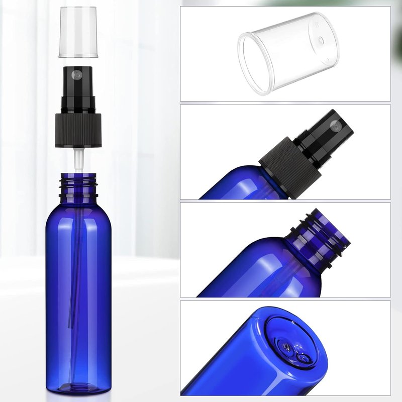 Reusable Mini Spray Bottles - 100 Pack 2 Oz Empty Perfume Mist Sprayers for Travel | Blue