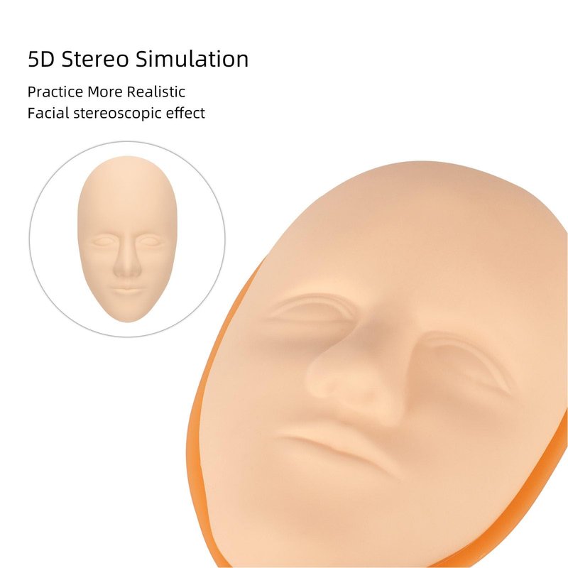 Face Practice Skin, 10 Pcs 3D Practice Face Skin Practice Skin Face Microblading Eyebrow Eye Lip Silicone Fake Skin for Beginners Experienced Artists
