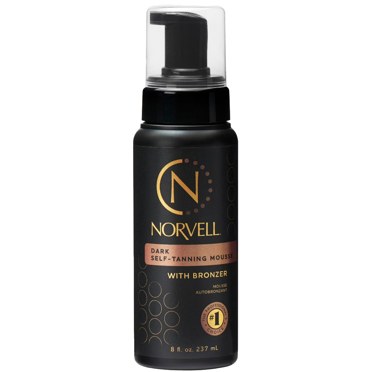 Norvell Sunless Dark Self Tanner Mousse with Mitt, 8 Fl Oz + Streak Free Tanning Applicator Mitt - Instant Natural Looking Bronzing Glow