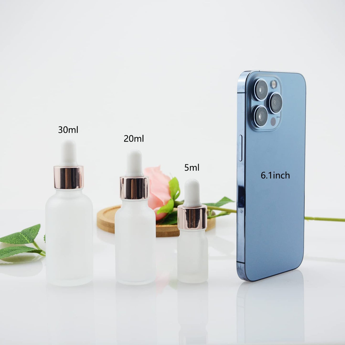Wwolife 10 PCS 1/2oz (15ml) Black Frosted Glass Dropper Bottles Perfume Aromatherapy Cosmetic Container Essential Oils Sample Mini Empty Dropper Bottles with Funnel Include