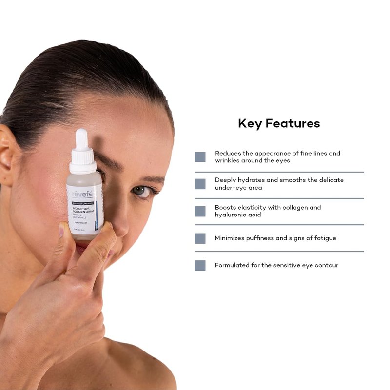 Hydrolyzed Collagen Eye Contour Serum | Hyaluronic Acid for Dark Circles & Puffiness - Anti-Aging Treatment