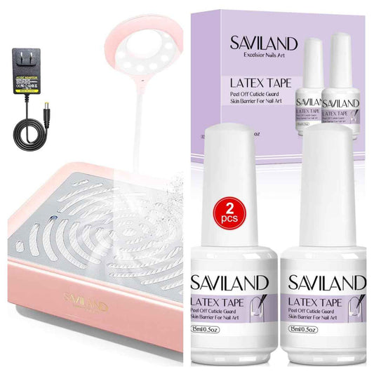 Nail Dust Collector with Lamp & Liquid Latex - SAVILAND Professional Nail Care
