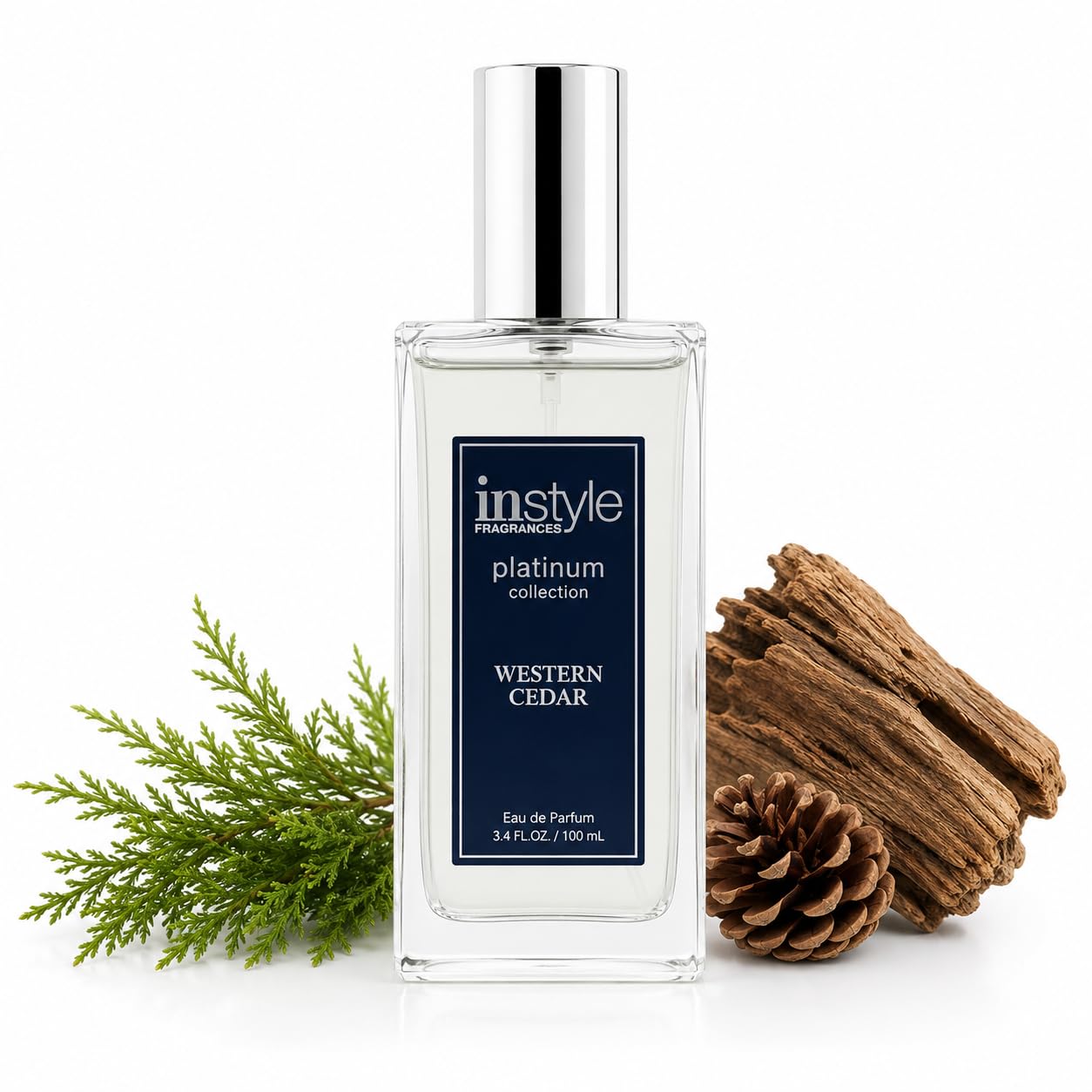 Instyle Fragrances Platinum Collection Western Cedar, Inspired by L.e Labo’s Sa.ntal 33, Premium Unisex Eau de Parfum, CLEAN, Vegan, Paraben-Free, Never Tested on Animals, 3.4 Fluid Ounces