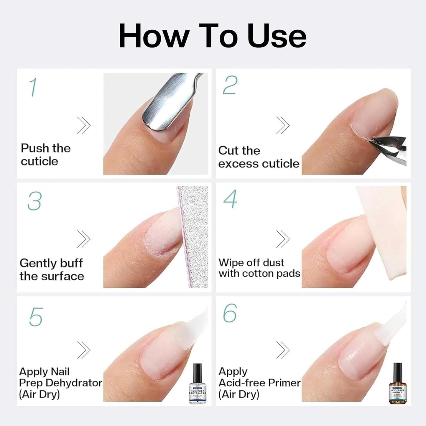 Natural Nail Prep Primer - Acid-Free Dehydrator for Acrylic & Gel Polish | Fast-Dry Superior Bonding Agent Gift Box Set