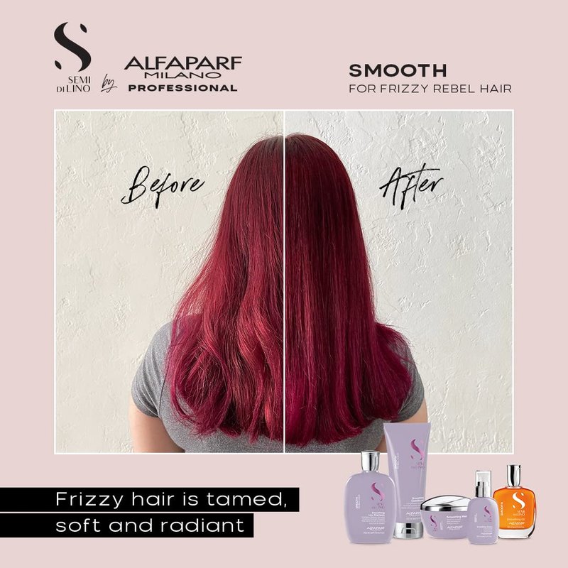 ALFAPARF MILANO Semi di Lino Smooth Conditioner for Frizzy and Rebel Hair - Detangles Hair - Controls Frizz - Straightens and Hydrates Unruly Hair, 6.76 fl. oz.