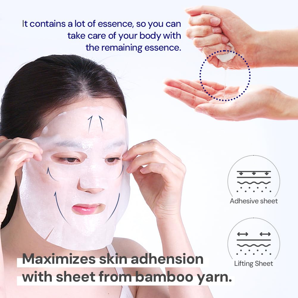 lleafill Curing Hyaluronic Ultimate Mask, Sheet Masks for All Skin Types (10 Count) 0.98 oz*10 sheets | Hydrating | Anti-aging | Glowy | Anti-Wrinkles | Dryness