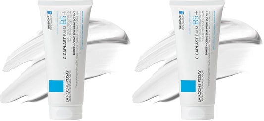 La Roche-Posay Cicaplast Balm B5+,Madecassoside + Shea Butter + Vitamin B5 Panthenol,Healing Ointment & Therapeutic Multi Purpose Calming Cream for Dry & Irritated Skin,Paraben Free,100ml,(Pack of 2)