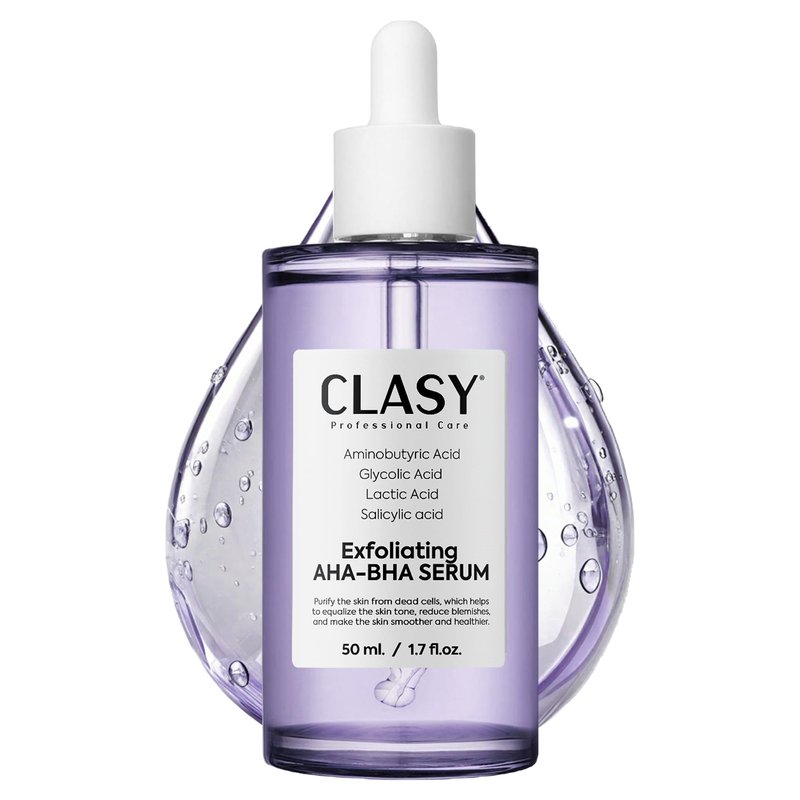 Clasy Care Aha Bha Peeling Serum – Skin Tone Equalizing Exfoliating Serum with Salicylic & Glycolic Acid for Brightening & Anti-Aging, 50 ml