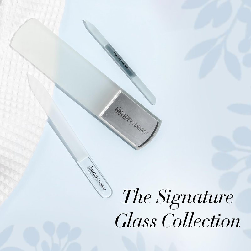 butter London Glass Nail File, Signature Glass Collection - Professional Nail Filers for Natural Nails - Salon Quality Manicure Pedicure Tool & Products for Fingernails & Toenails