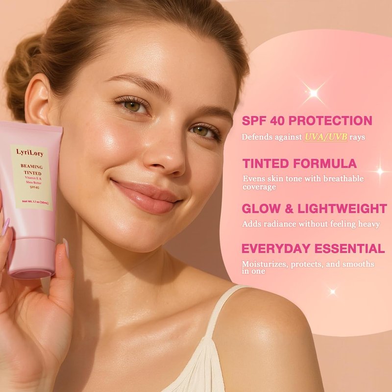 Beaming Tinted Moisturizer SPF 40 - Daily Glow Sunscreen with Vitamin E & Shea Butter | 1.7 fl oz