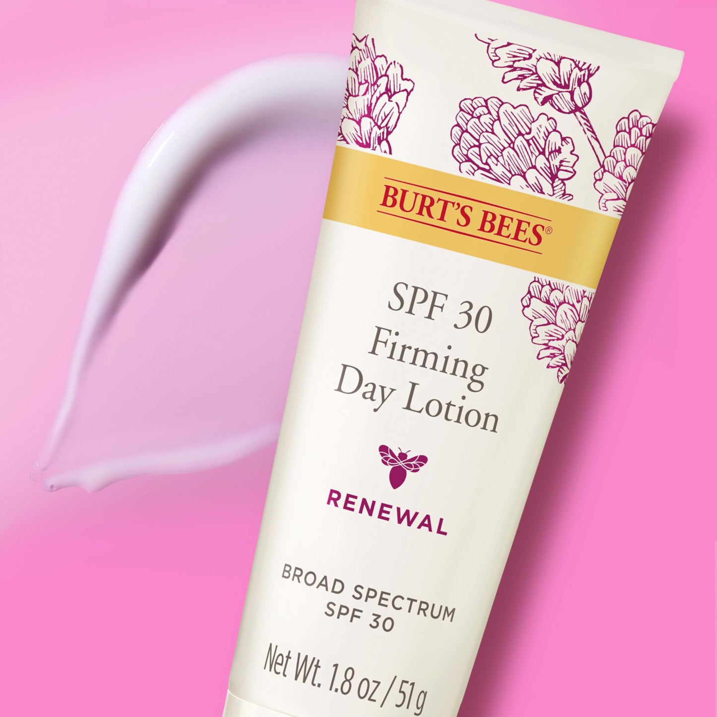 Burt's Bees Renewal SPF 30 Firming Day Face Lotion With Bakuchiol,Sunscreen Face Lotion With Natural Retinol Alternative,98 Percent Natural Origin Skin Care,1.8 oz. Tube,(Pack of 2)