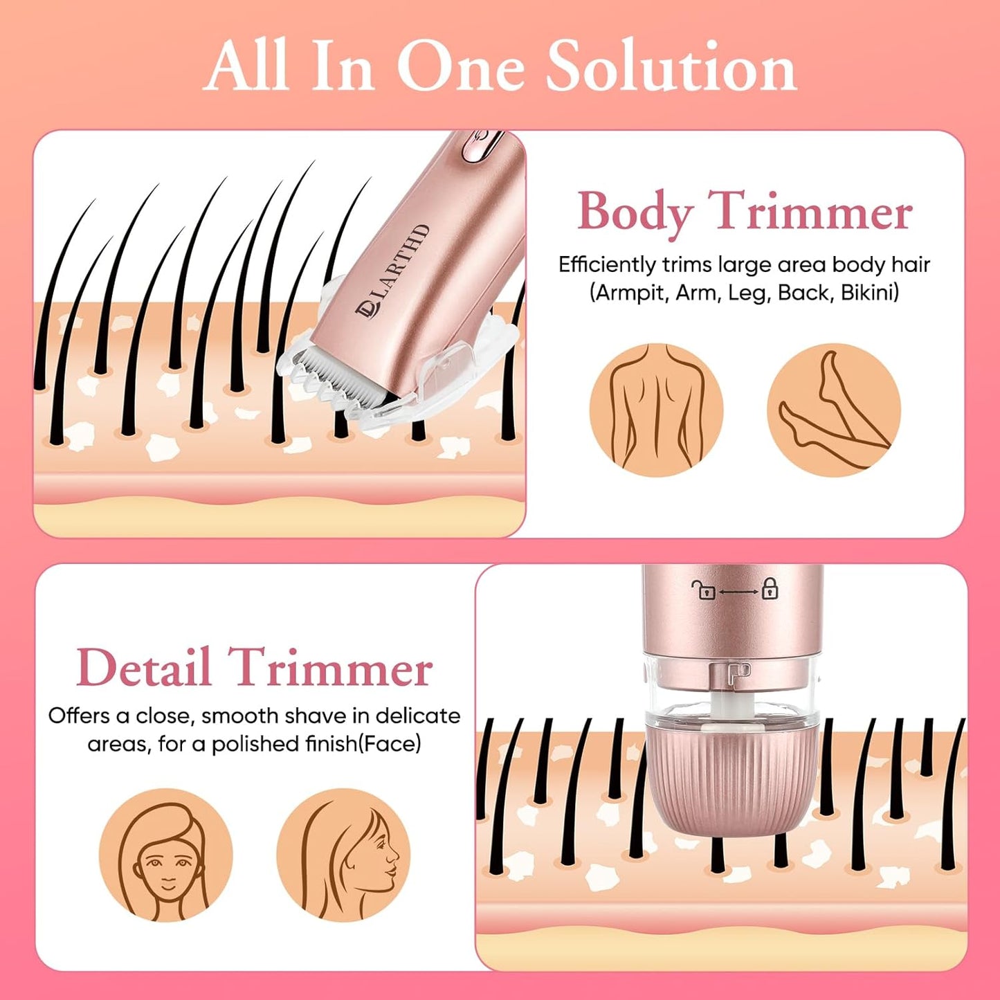 Flawless 2-in-1 Women’s Electric Shaver | Dual Head Bikini Trimmer, IPX7 Waterproof for Wet & Dry Use
