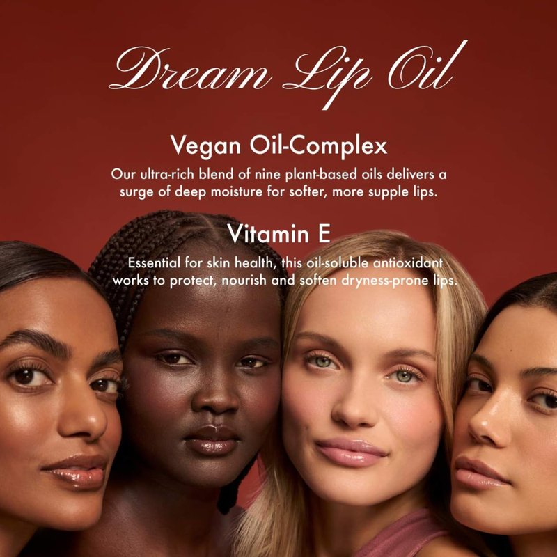 Dream Lip Oil - Hydrating Tinted Gloss with Skincare Benefits | Non-Sticky Formula for Softness & Shine - Bare Sand (0.15 Oz)