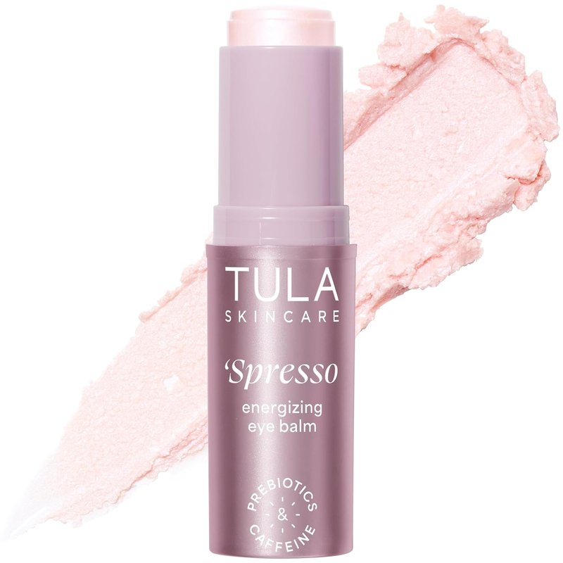 TULA Skin Care Pink 'Spresso Energizing Eye Balm & Protect + Glow Sunscreen Set | 2-Piece, 0.35 oz & 3.7 oz
