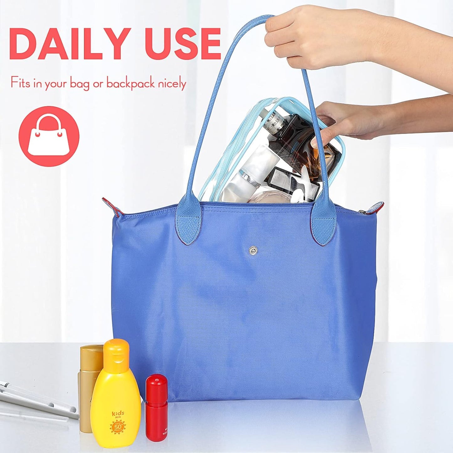 Reginary Clear Cosmetic Bag Set - 16 Pack Transparent Toiletry Pouches | Waterproof PVC Organizer for Travel & Home, 8 Colors