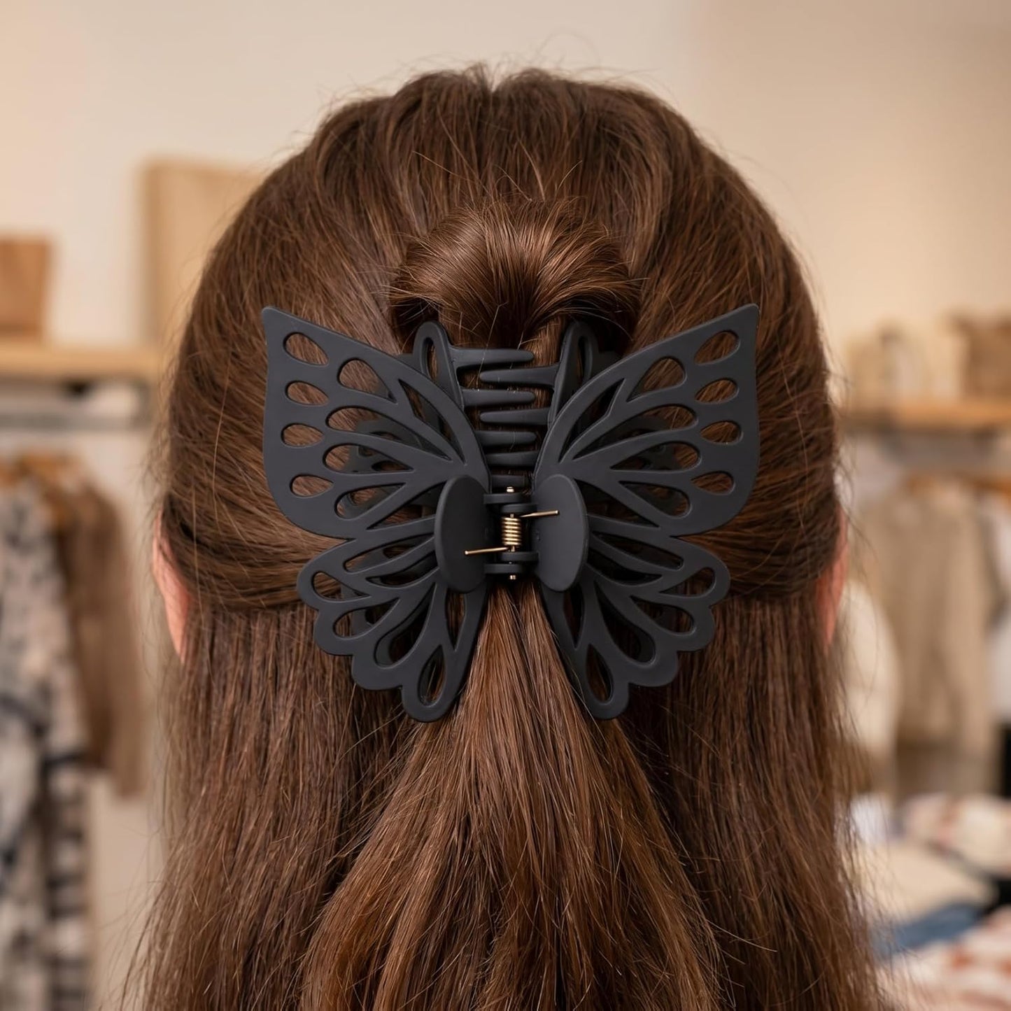 KALLORY Large Butterfly Hair Clips - 3 Stylish Jaw Clips for Thick & Fine Hair | Perfect for Everyday & Special Occasions