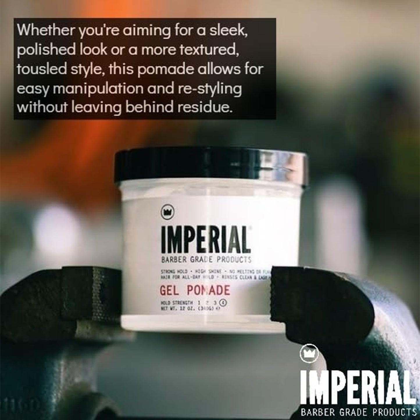 Imperial Barber Grade Products | Gel Pomade, 12 oz | Strong Hold | High Shine | Water-Based | Easy to Wash Out | Heat Resistant | All-Day Hold