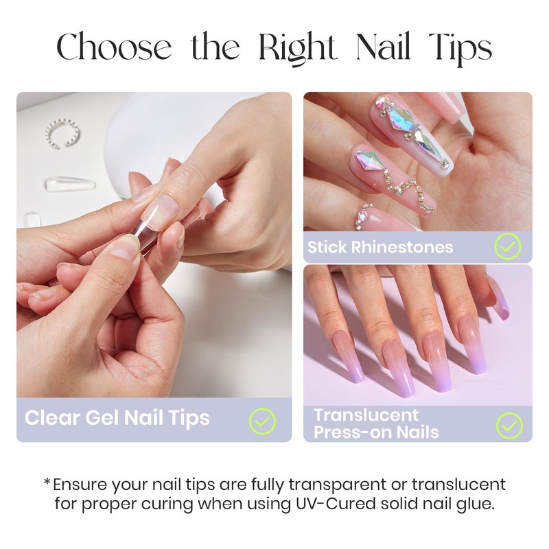 Five Angeles Tipex UV Gel Nail Glue – 30g Strong Hold Adhesive for Soft Gel & Acrylic Nail Tips, Long-Lasting 28+ Days, Large Volume Tube, Also for Rhinestone Nail Art