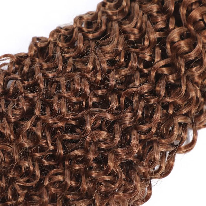 Kinky Curly Human Hair Bundles - Light Brown #30 Brazilian Remy Extensions | 8, 10, 12 Inch