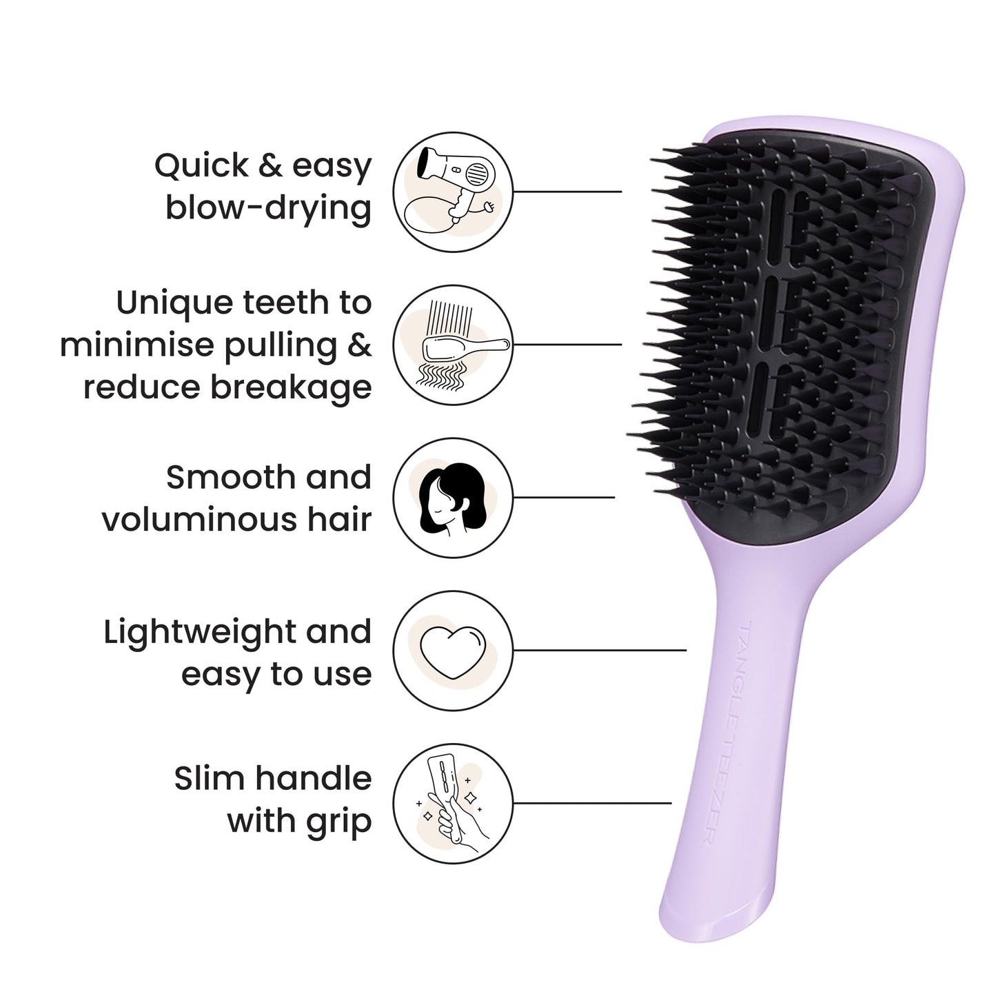 Tangle Teezer | Easy Dry & Go Vented Hairbrush for Wet Hair | Long & Wavy Hair | Adds Volume, Smoothness and Shine | Vented Brush Reduces Blow Dry Time