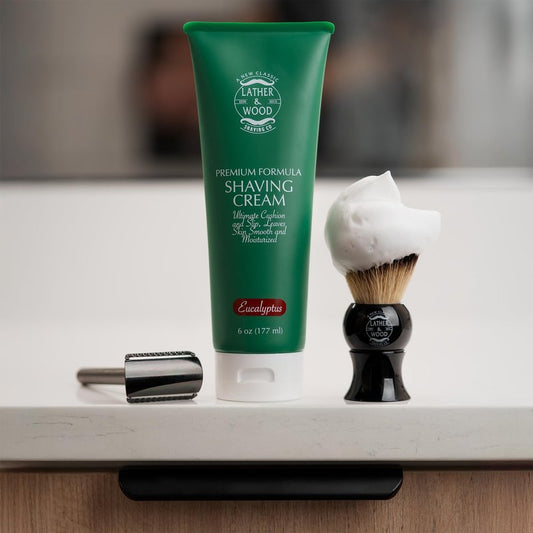 Mens Eucalyptus Shaving Cream – Cool, Refreshing Lather That Stops Razor Burn Cold – Premium Barbershop Quality Formula with Natural Ingredients, Smooth & Irritation-Free Shaves in Every Tube (6oz)