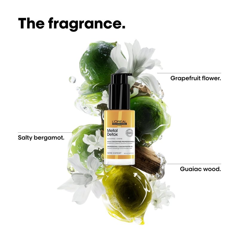 L'Oréal Professionnel Paris Metal Detox Leave-In Hair Oil - Anti-Frizz Heat Protectant, Removes Hard Water Metals & Prolongs Color, Adds Softness and Shine, For Dry, Damaged & Color Treated Hair