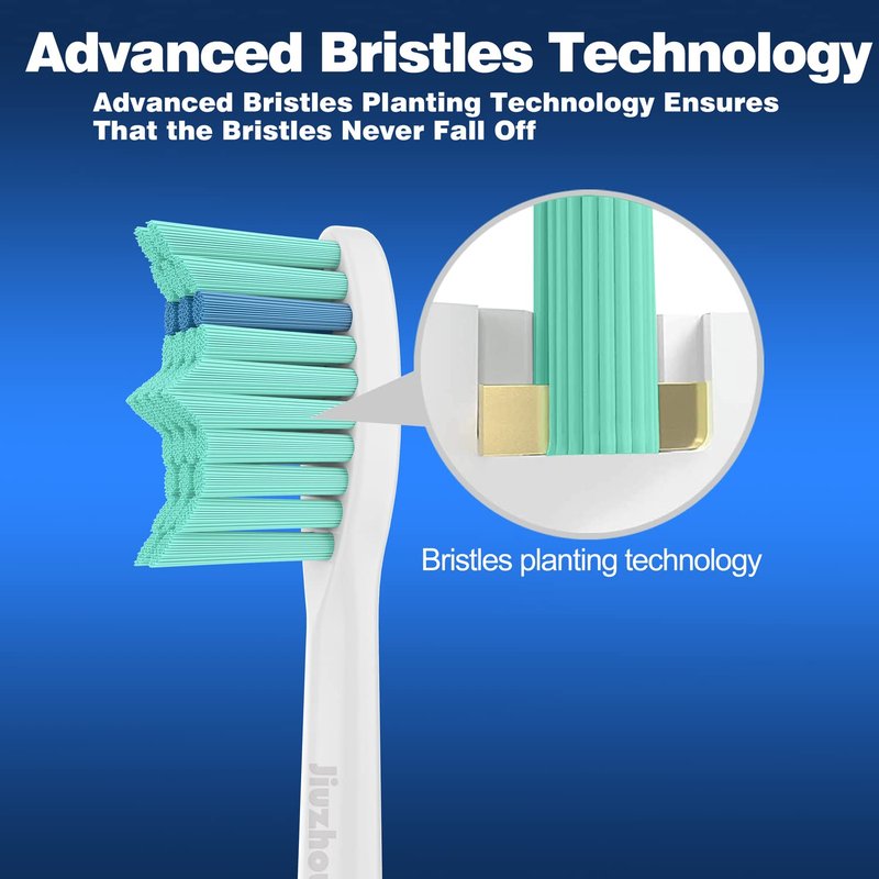 Jiuzhoudeal Toothbrush Replacement Heads for Philips Sonicare E-Series, Essence, Elite, Advance, CleanCare Screw-on Electric Toothbrush Heads HX7022/66, 6 Pack