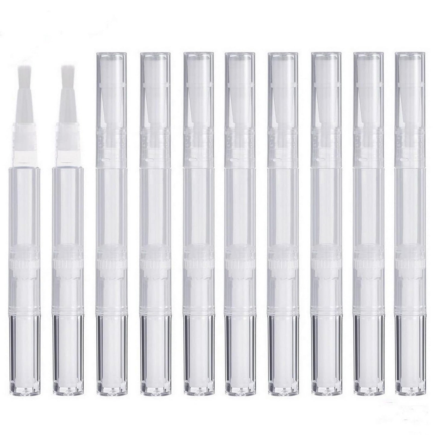 AyeVision SUEIANNMN 20Pcs Transparent Twist Pens,3ml Nail Twist Pens Empty Transparent Nail Oil Pen with Brush Empty Cuticle Oil Pen Cosmetic Container Pen for Lip Gloss Eyelash Growth Liquid