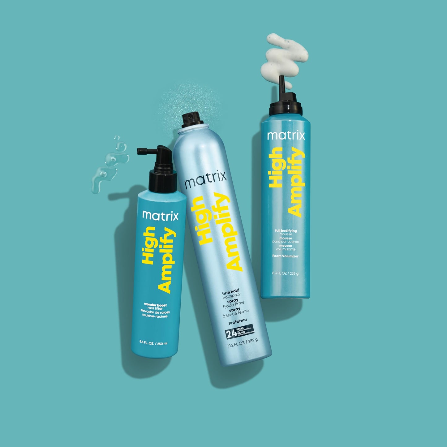 Matrix High Amplify Foam Volumizer Full Bodifying Mousse - Lightweight Lasting Volume, Thickening & Conditioning Shine, For Fine and Limp Hair, Salon Hair Styling, 8.3 Oz