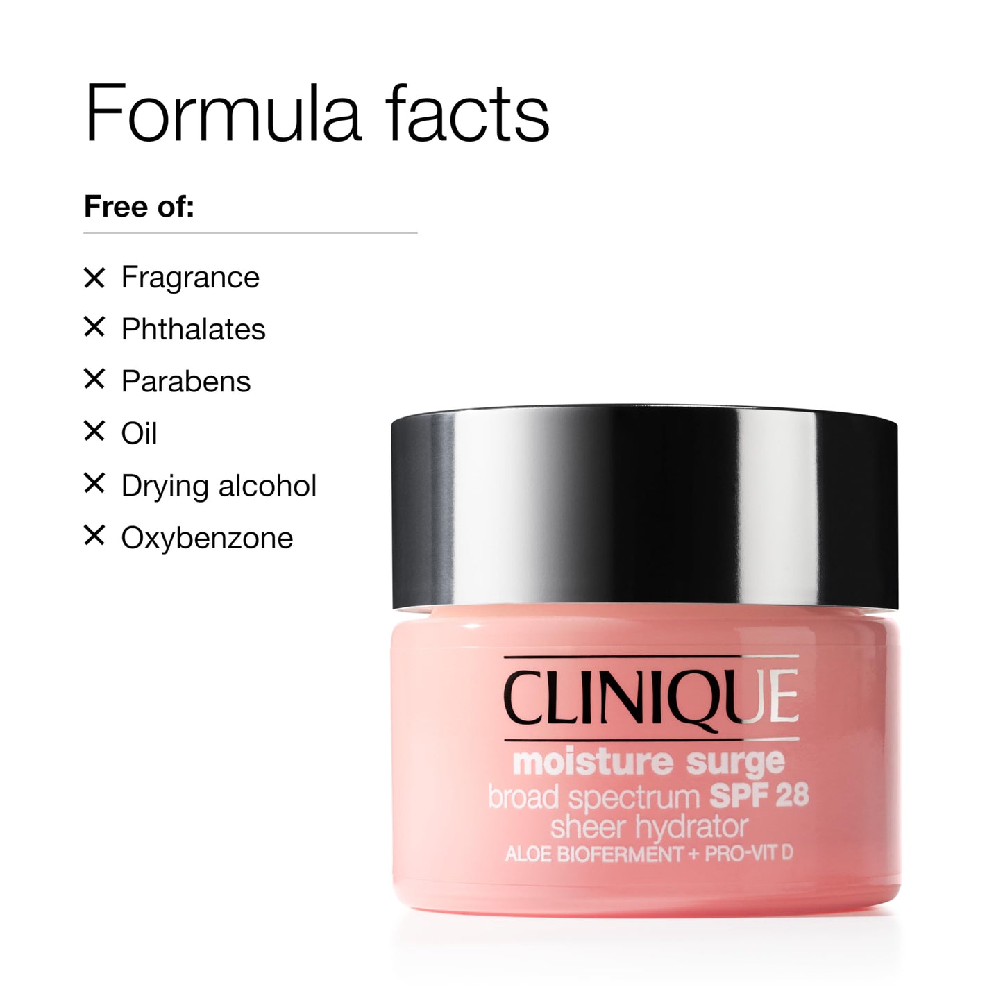 Clinique Moisture Surge Broad Spectrum SPF 28 Sheer Hydrator Face Moisturizer With SPF, Hyaluronic Acid, Aloe Bioferment + Provitamin D | Hydrating + Protecting, 2.5 Fl Oz