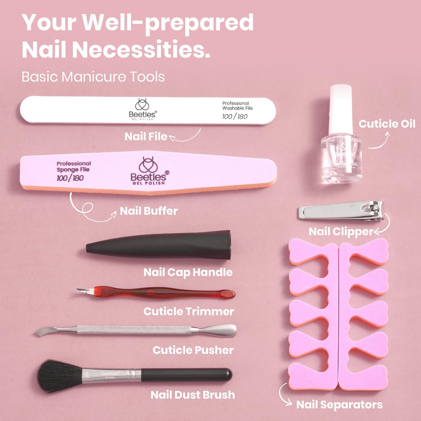 Beetles Gel Nail Polish Kit with Uv Light - 6 Colors Nude Gray Pink Gel Polish Starter Kit Manicure with Base Top Coat Soak off Led Salon DIY at Home Gifts for Women