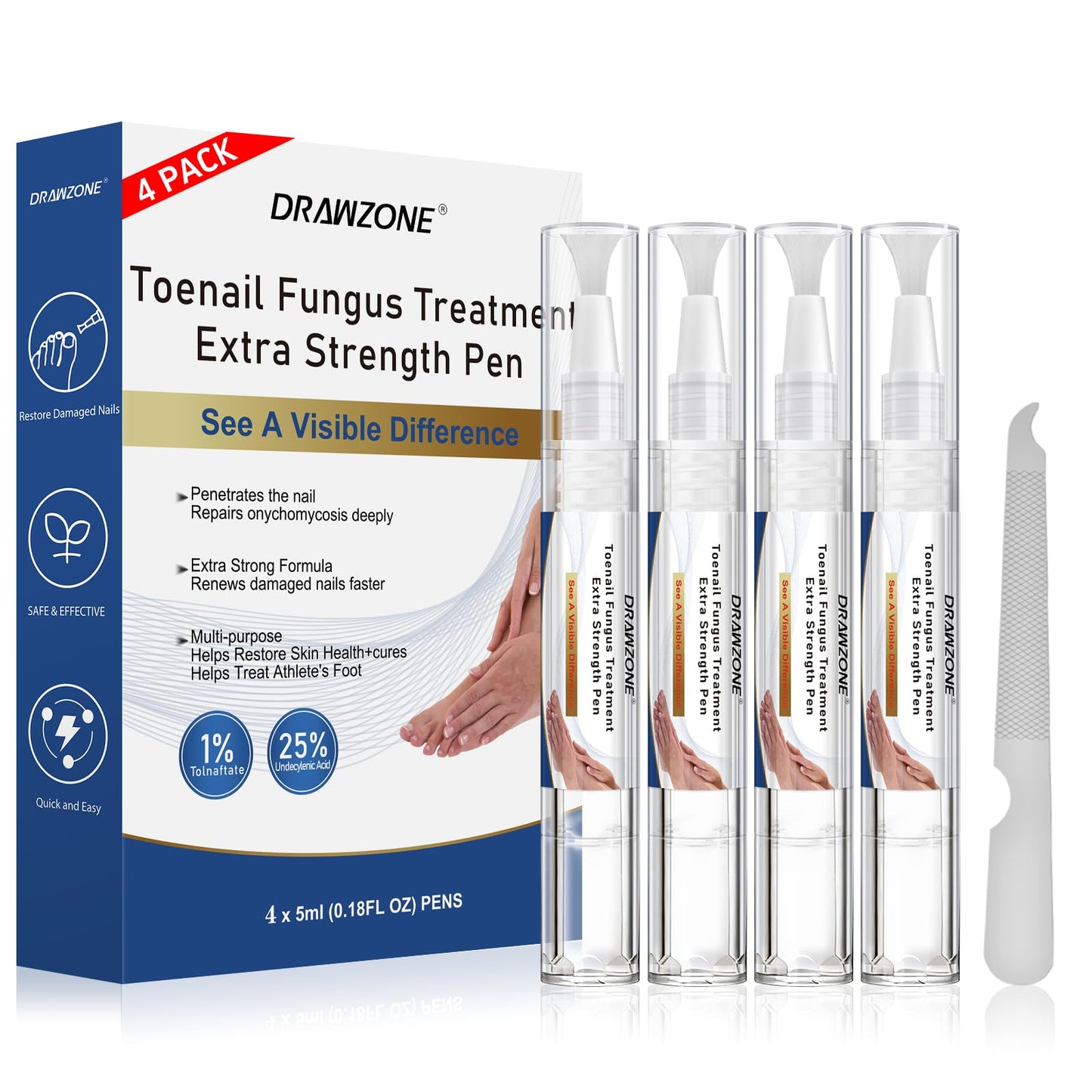 Toenail Fungi Treatment Extra Strength - Fungi Nail Pen, 25% Undecylenic Acid, Ingrown toenail treatment, Fungus nail treatment, yellow toenail, Damaged Nails foot fungus treatment extra strength