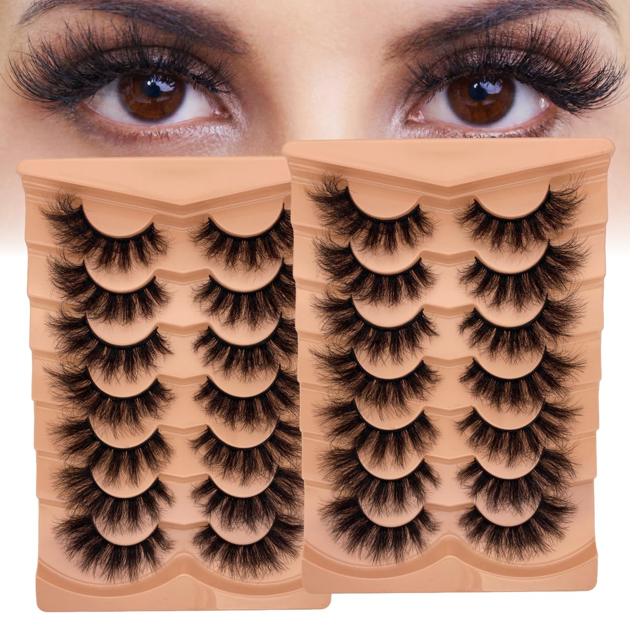 Ultra Fine Ultra Soft 3D Cluster False Lashes - 7 Pairs Natural Cat Eye/Fox Eye Eyelashes, 10-18mm Fluffy Individual Lashes for All Eyes Shapes, Low-Carbon Material Comfortable All-Day Wear