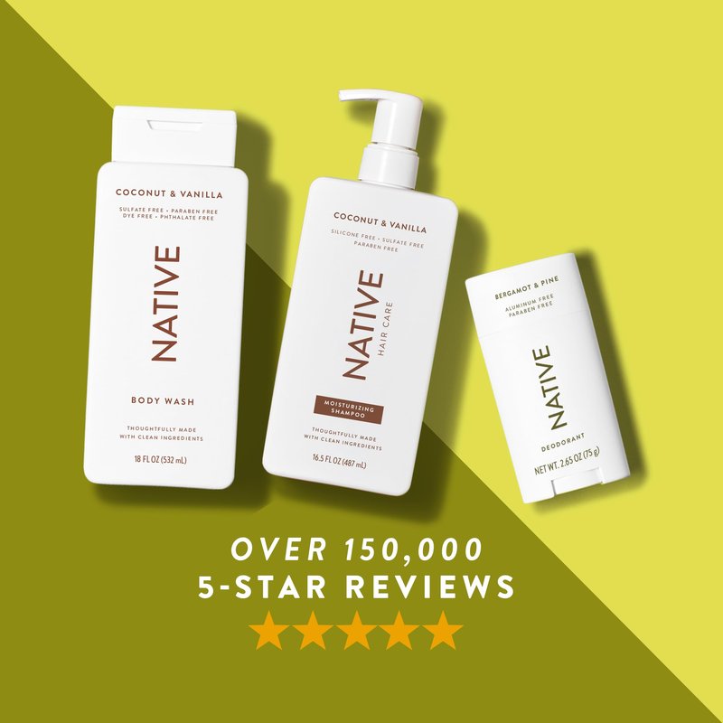Native Deodorant Contains Naturally Derived Ingredients, 72 Hour Odor Control, Deodorant for Women and Men, Aluminum Free, Bergamot & Pine 2.65oz