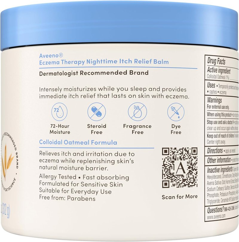 Aveeno Eczema Therapy Balm - Colloidal Oatmeal Formula for Itchy Skin | 11 oz Moisturizing Relief