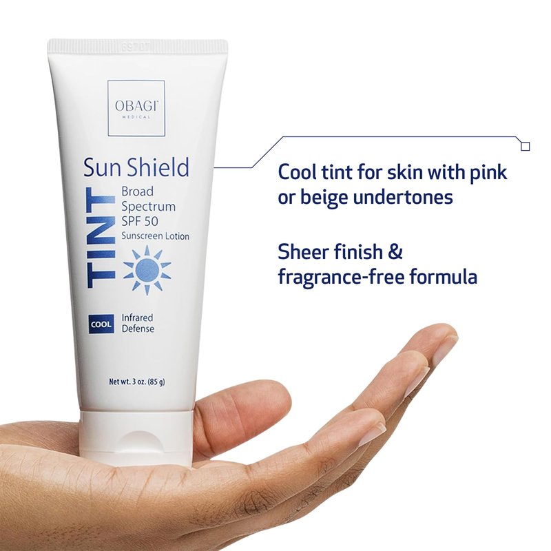 Obagi Sun Shield Tinted Sunscreen – Broad Spectrum SPF 50 Protection from the Sun – Cool Tint – 3 oz