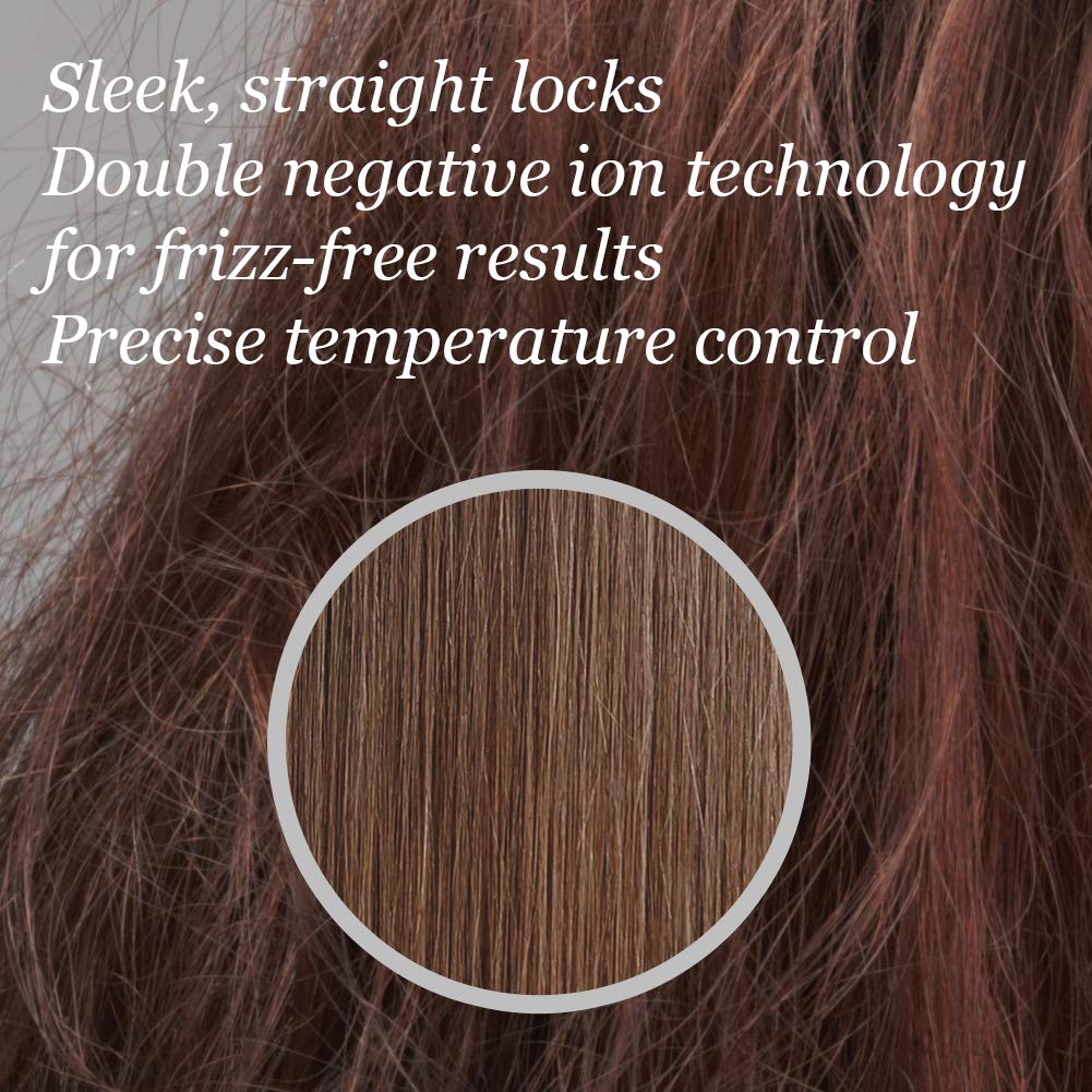 L'ANGE HAIR Le Vite Straightening Brush | Heated Flat Iron for Smooth, Anti-Frizz Styling | Dual-Voltage Electric Straightener Brush