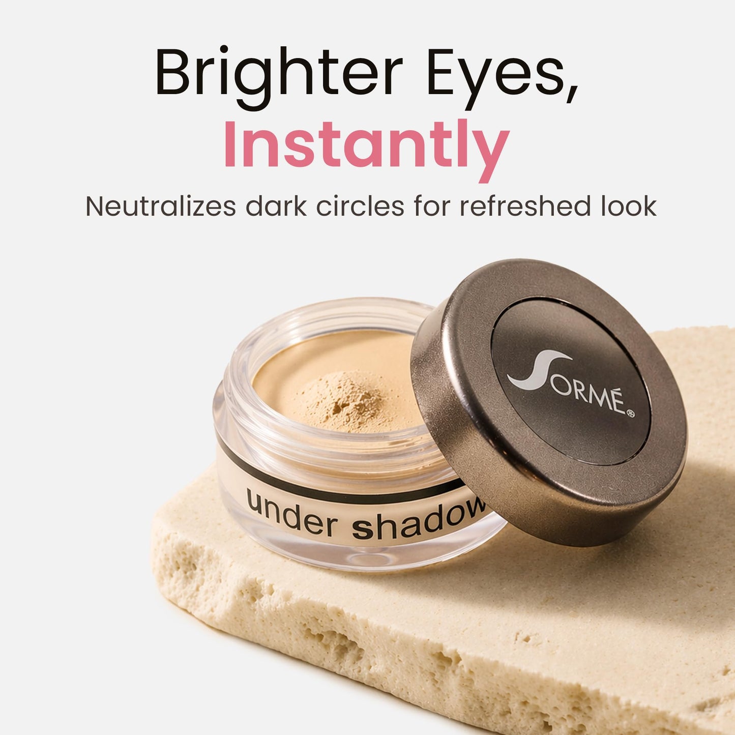 Sorme Treatment Cosmetics Under Shadow Primer (0.18 oz), Neutralizing Eyelid Primer for Crease-Proof Eye Makeup, Hydrating Cream Eyeshadow Primer, Cruelty-Free Eyeshadow Base and Under Eye Primer