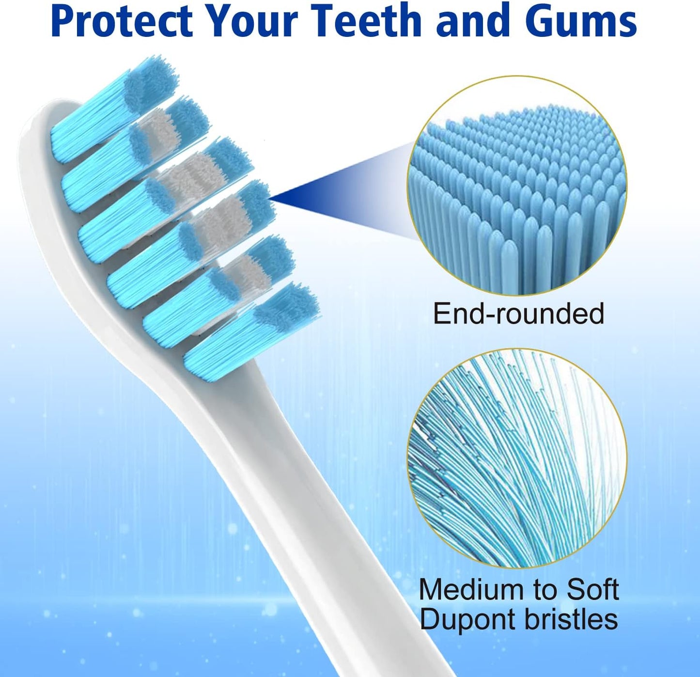 Replacement Toothbrush Heads for Philips Sonicare - Medium Soft Electric Brush Heads Refills, 8 Pack