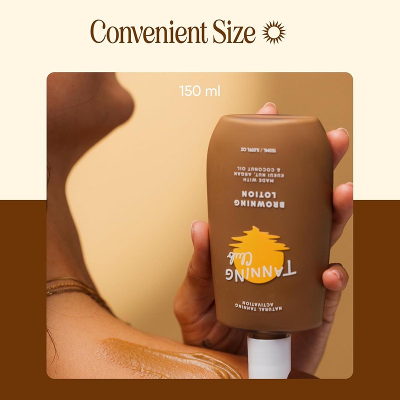 Browning Lotion | Sun Tanning Accelerator with Kukui Nut, Argan & Coconut Oils - Botanical Formula for Deep Dark Tan - 150 mL