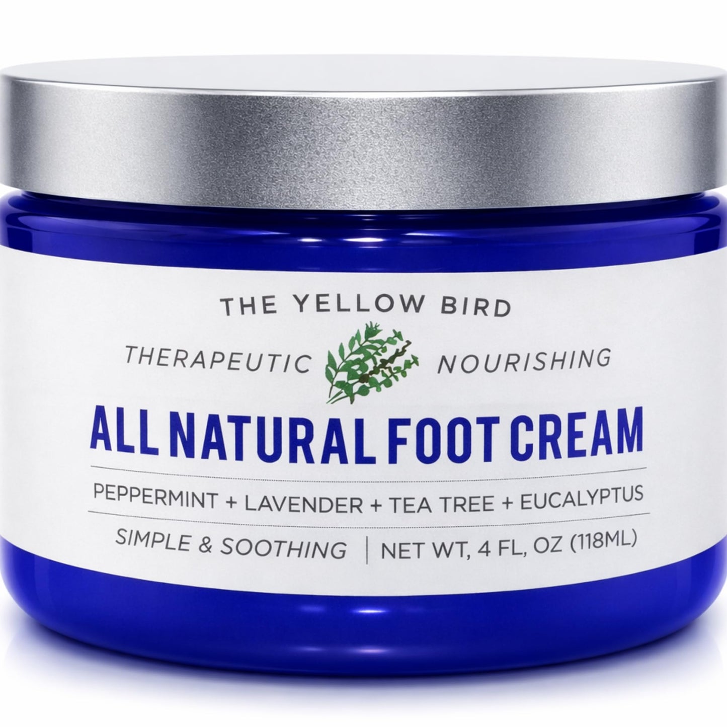 All Natural Foot Cream for Cracked Heels & Dry Feet – USA Made Organic Foot Balm for Callus Softening – Hydrating Foot Care Moisturizer with Peppermint, Tea Tree, Lavender & Eucalyptus