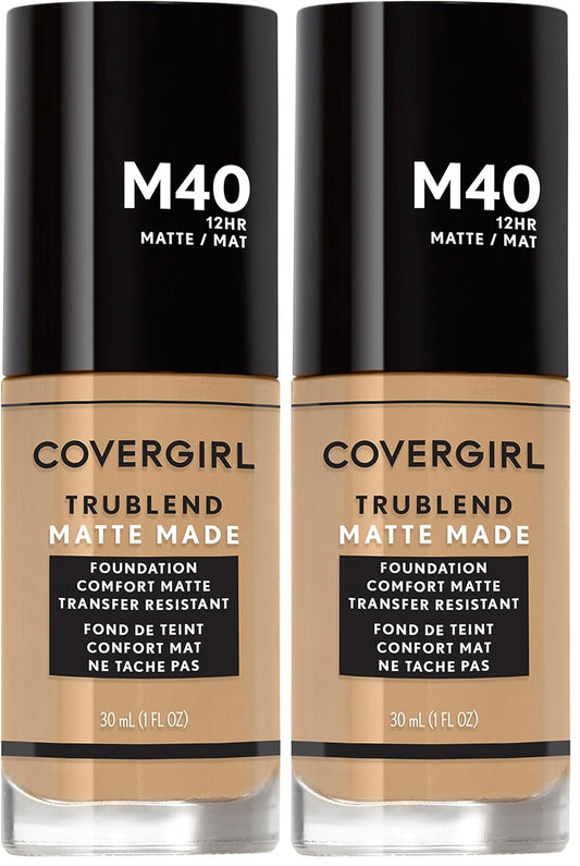 Covergirl Trublend Matte Made Liquid Foundation, T10 Golden Amber, 1 Fl Oz (Pack of 2)