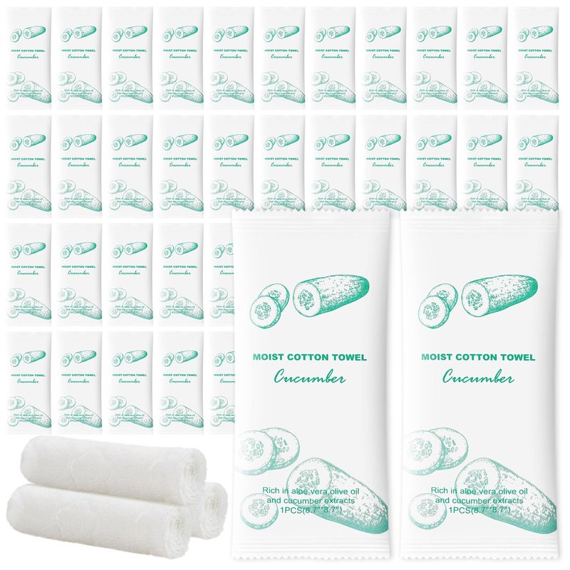 Moist Cotton Towel Bulk Moist Towelettes Individually Wrapped,White Towel Services,Refreshment Pre Moistened Towels for Dentist Travel Sport Party Hotel 50，Lavender