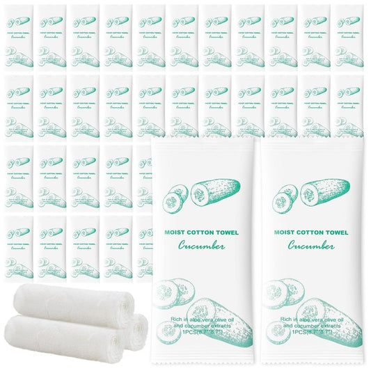 Moist Cotton Towel Bulk Moist Towelettes Individually Wrapped,White Towel Services,Refreshment Pre Moistened Towels for Dentist Travel Sport Party Hotel 50，Lavender