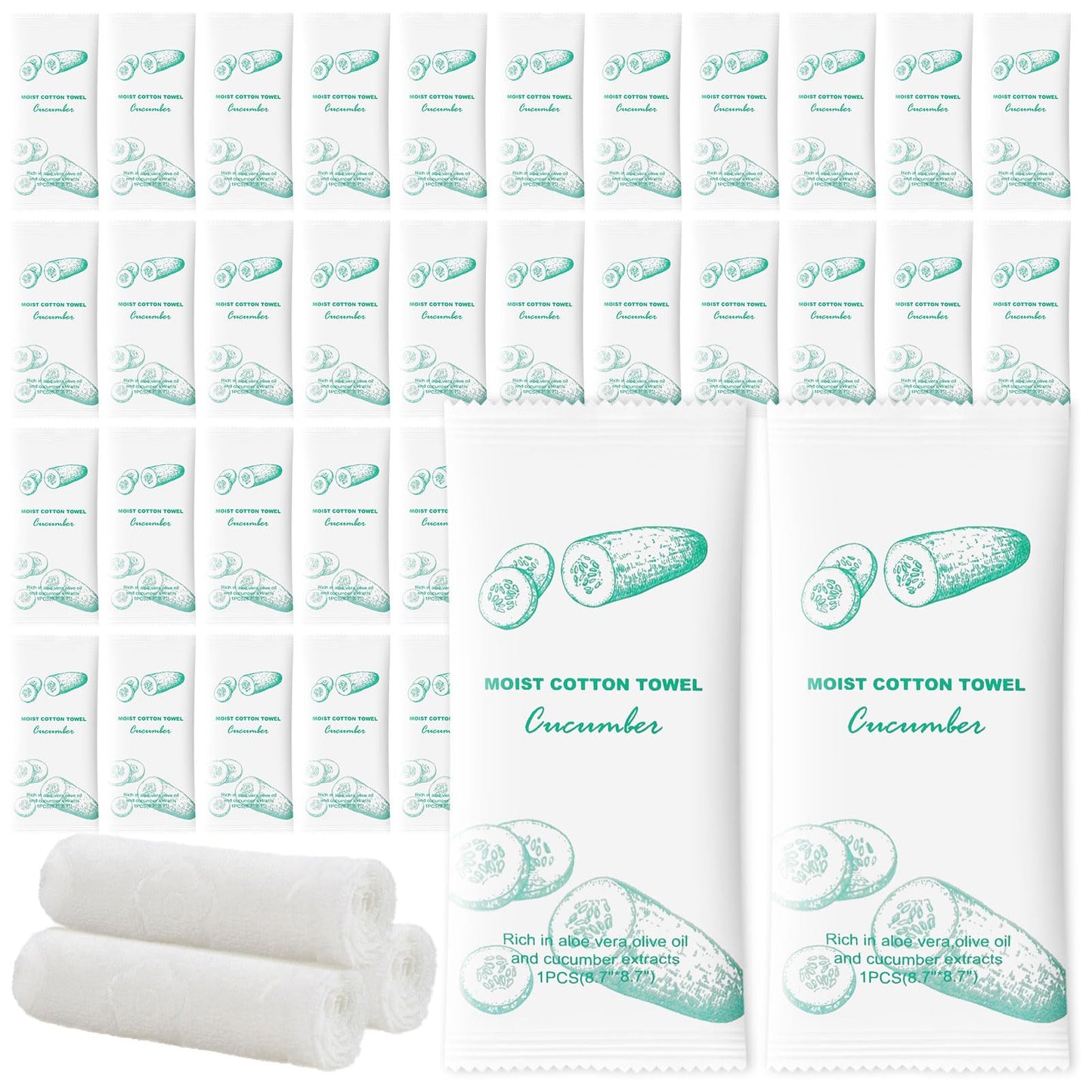 Moist Cotton Towel Bulk Moist Towelettes Individually Wrapped,White Towel Services,Refreshment Pre Moistened Towels for Dentist Travel Sport Party Hotel 50,Lemon